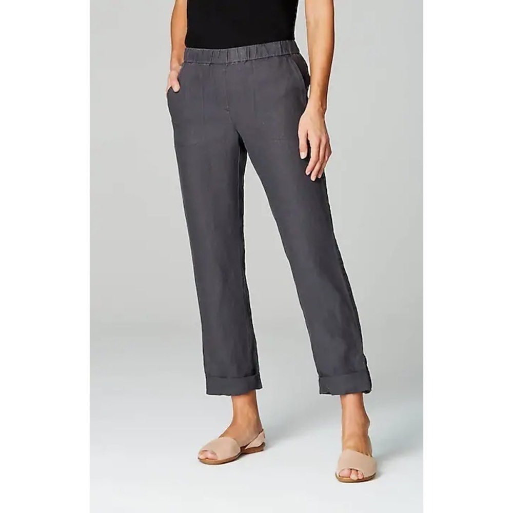 Pure Jill Grey Linen Slim Leg Pants XL Tall NWT